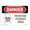 Signmission Safety Sign, OSHA Danger, 10" Height, 14" Width, Aluminum, Pesticide Storage Area, Landscape OS-DS-A-1014-L-2034 - alternate 1